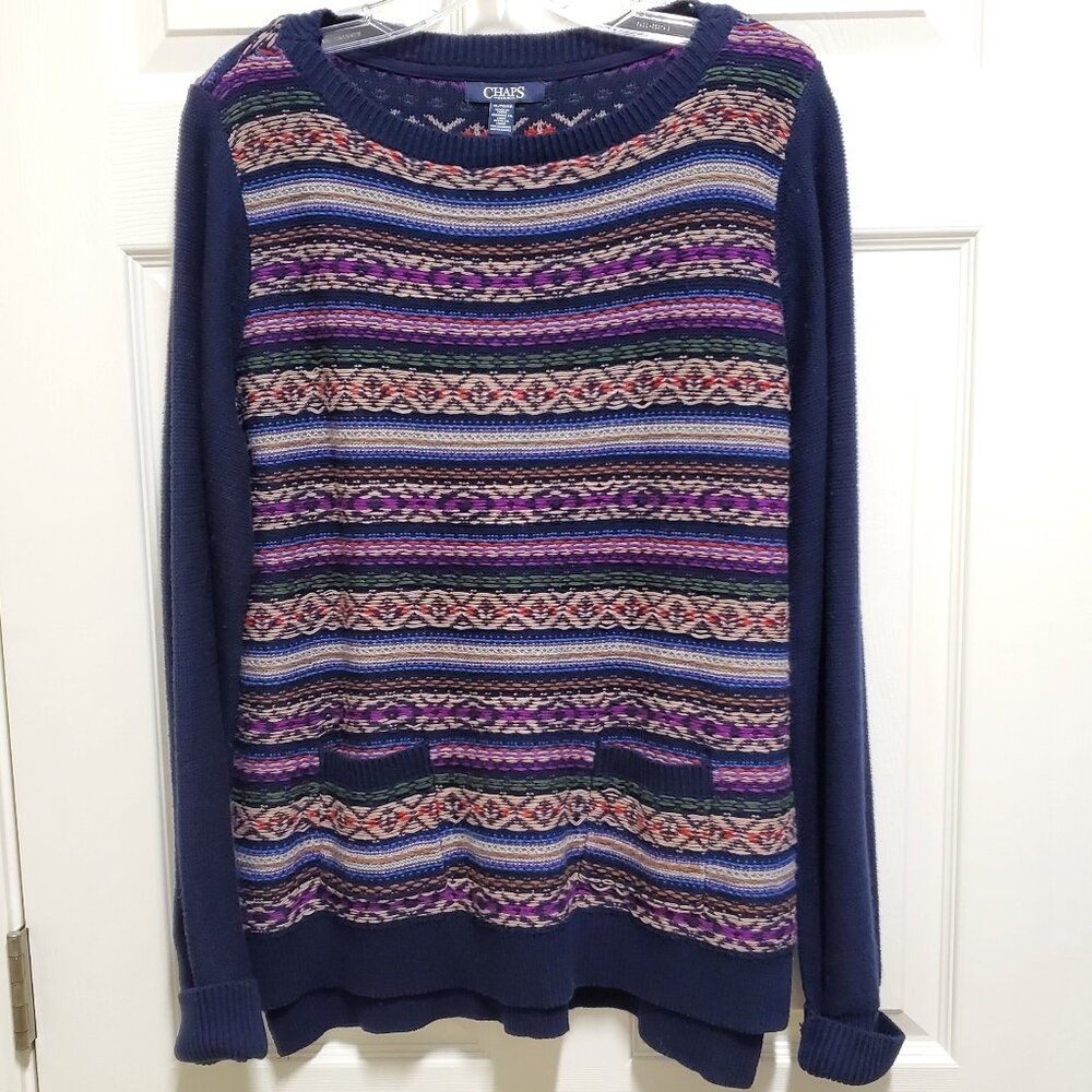 Colorful Designed Winter Sweater with 2 Front Pockets